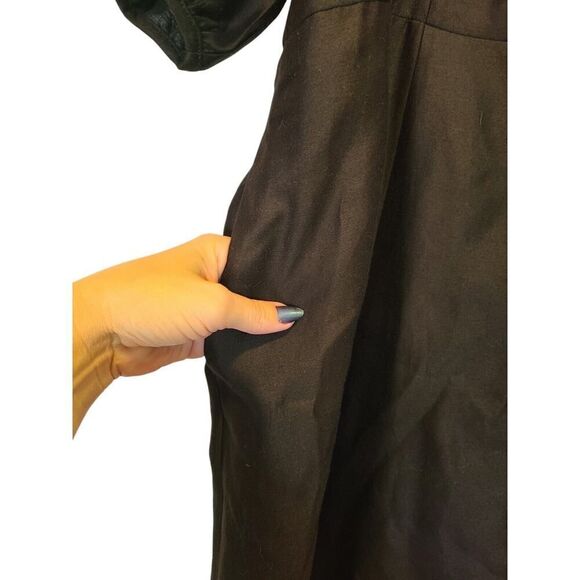 Draper James Women's Black June Dress Puff Sleeve Silk Blend Midi Fit/Flare | 16 - Picture 10 of 11